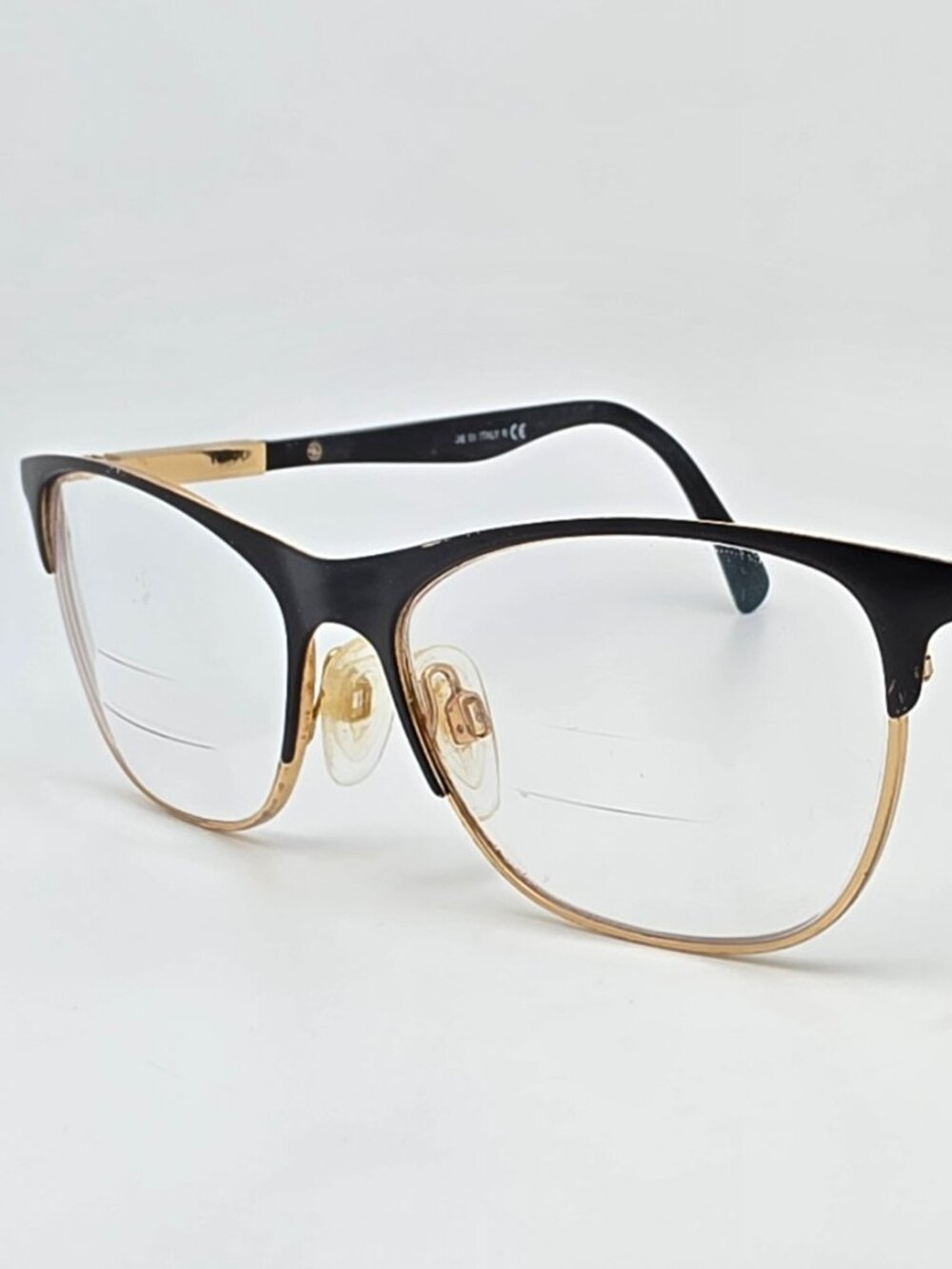 Dolce & Gabbana DG1246 1220 Gloss Black Gold Cat Eye Eyeglasses Frame Italy 53mm